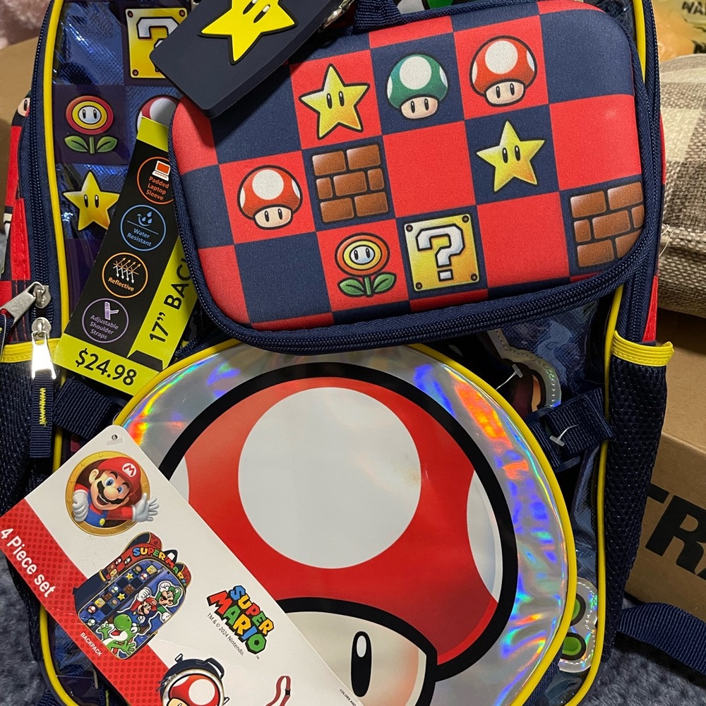 Super Mario Backpack and Lunchbox Set